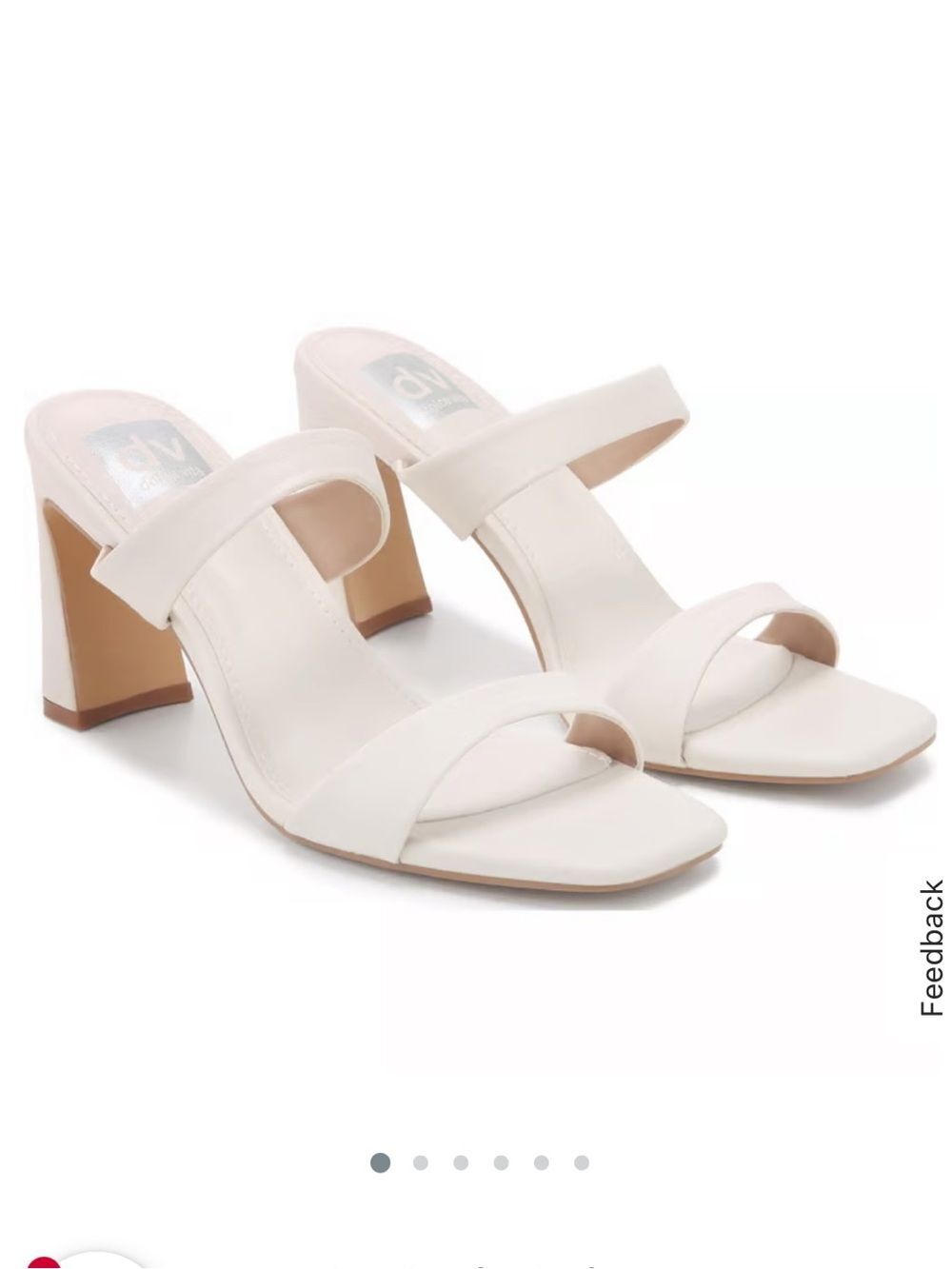 NWT DV by Dolce Vita Women's Ivory Double-Strap Block Heel Sandals